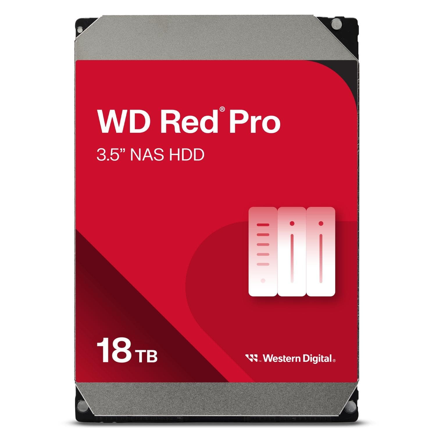 Western Digital 18TB WD Red Pro NAS Internal Hard Drive - 7200 RPM Class, SATA 6 Gb/s, CMR, 256 MB Cache, 3.5" - WD181KFGX