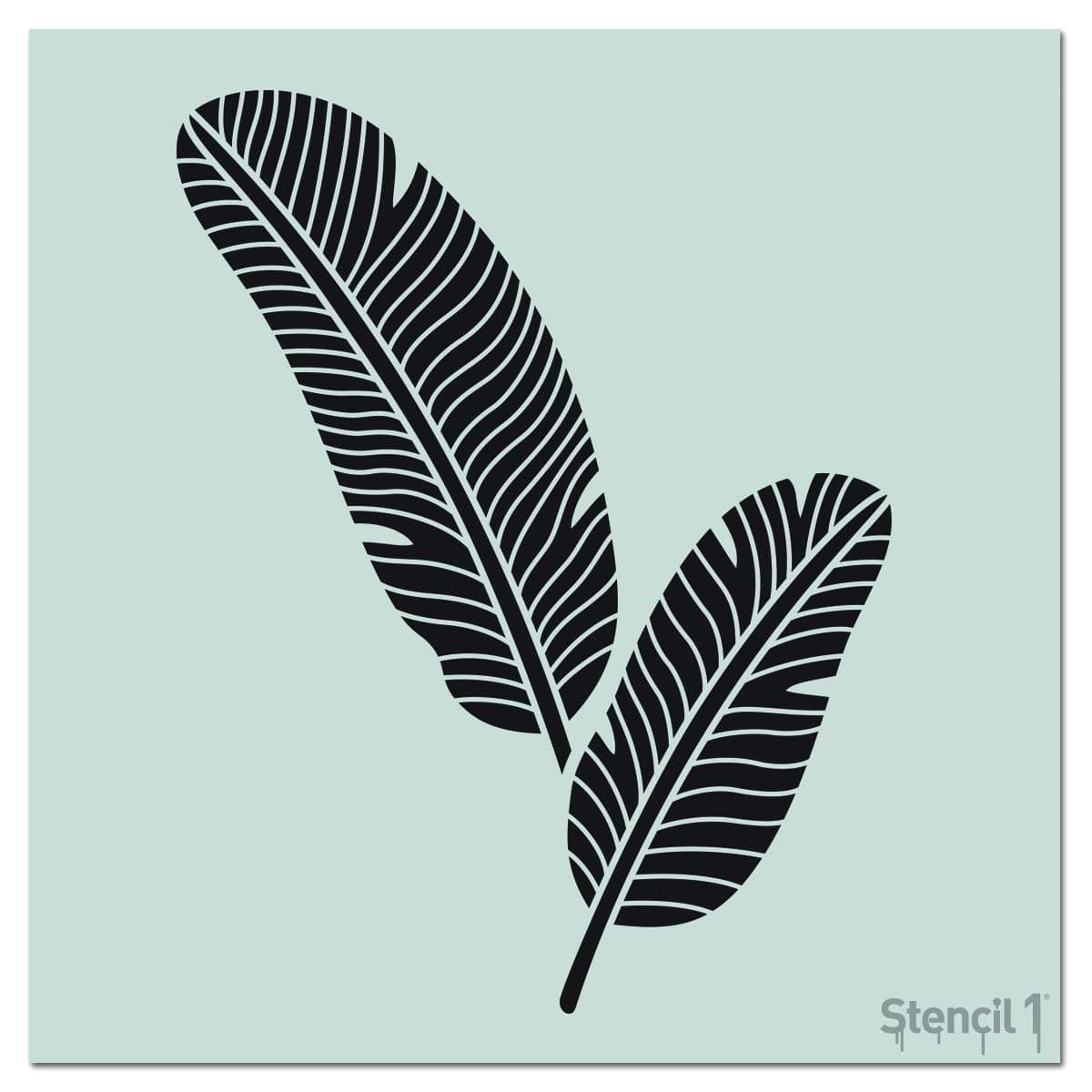 Stencil1 Banana Leaves Stencil Reusable Premium Quality Mylar Stencils for Painting Walls, Fabric, Furniture, Crafts, Decor - Allover Wallpaper Effects - 11" x 11”