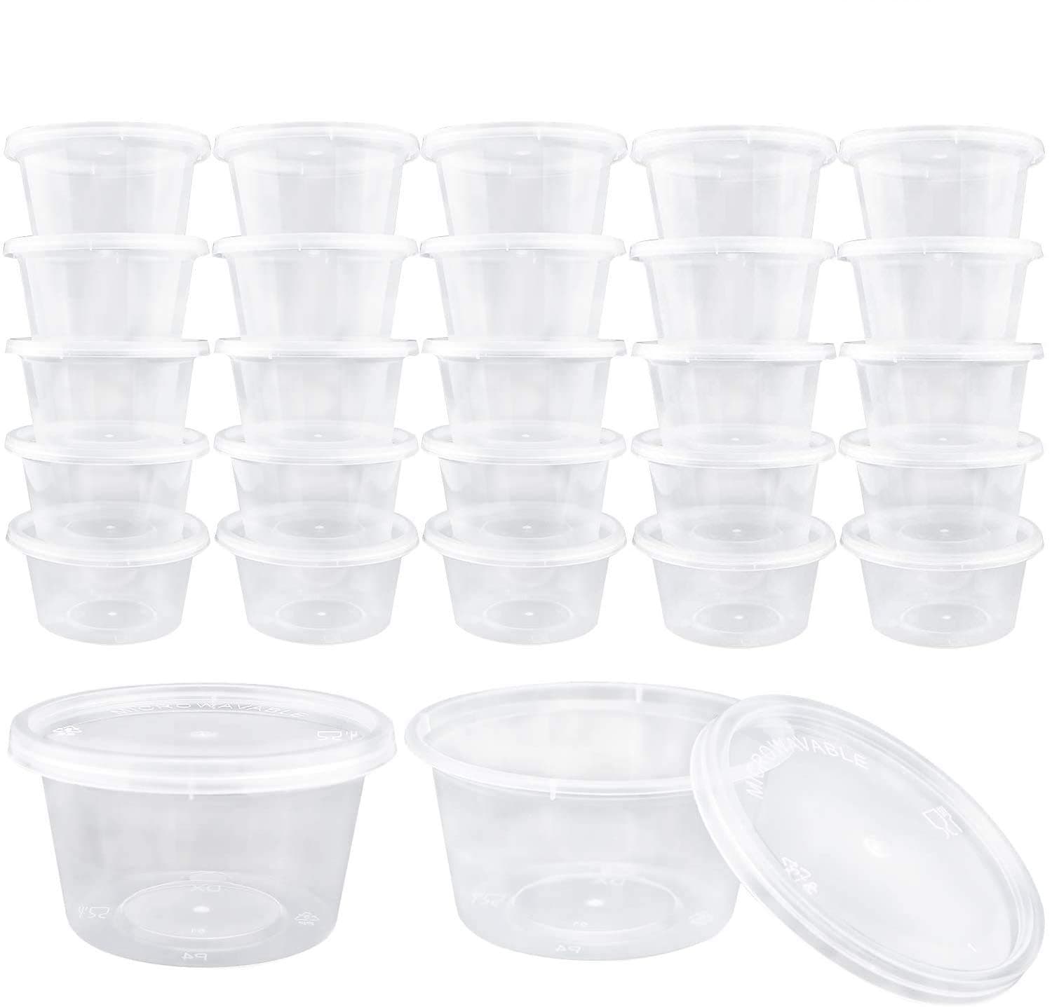 Augshy 40 Pcs Slime Storage Containers,4Oz Big Size Clear Plastic Foam Ball Storage Containers With Lids