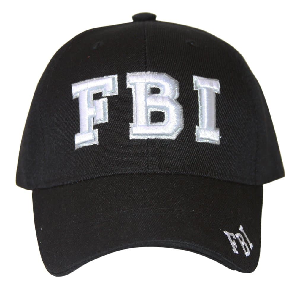FBI Adjustable Baseball Cap - Unisex Adults, Black, One Size, Formal/Official, FBI Theme, Waterproof, Law Enforcement, Costume Hat