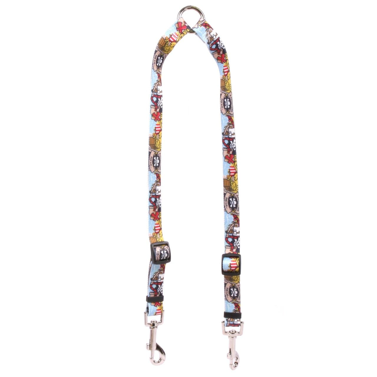 Yellow Dog Design Pirate Booty Coupler Dog Leash, Small-3/8 Wide and 9 to 12" Long