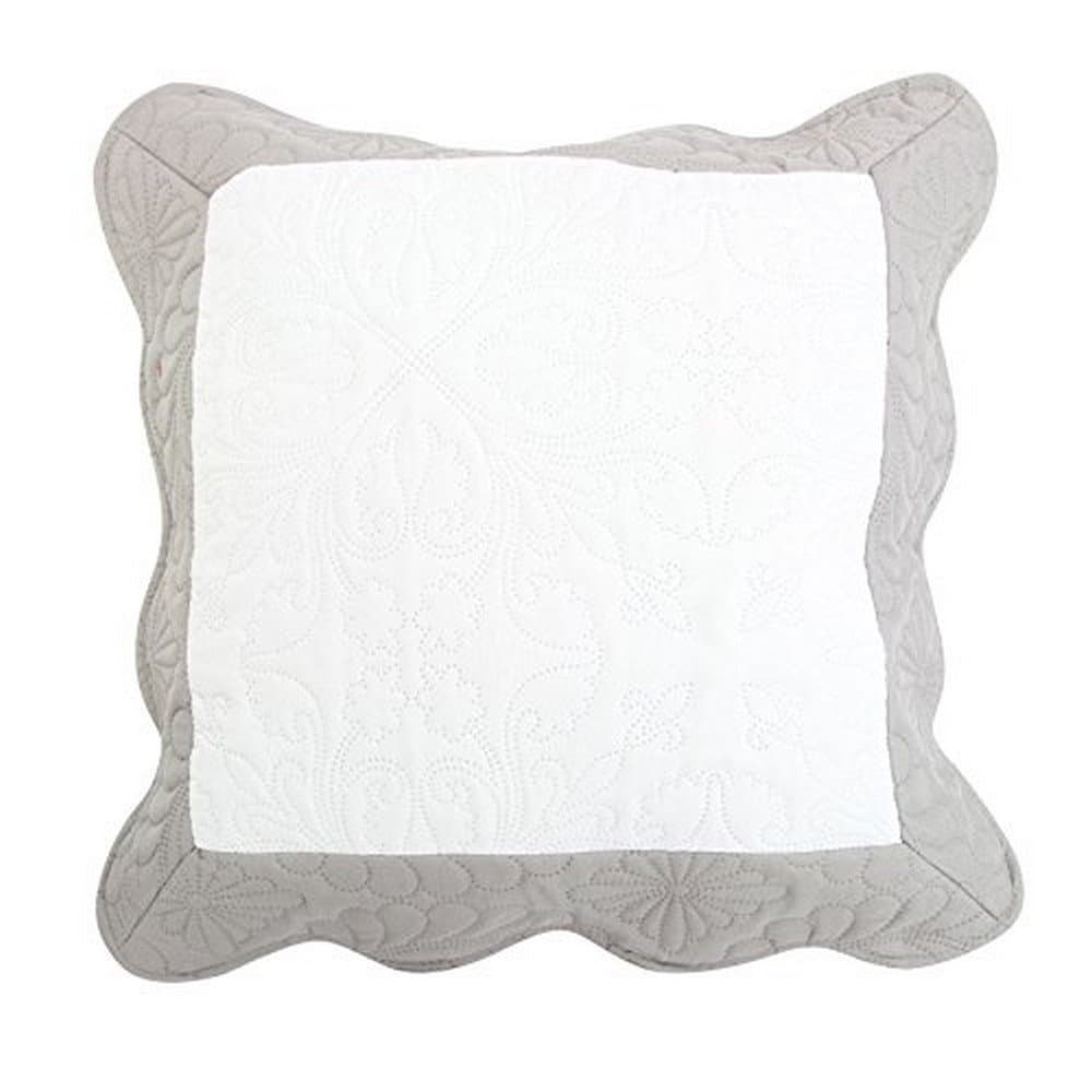 Nuances Du Monde Cushion Cover + 45X45 Microfibre Bicolour Emma Blanc GRIS, Off-White/Grey