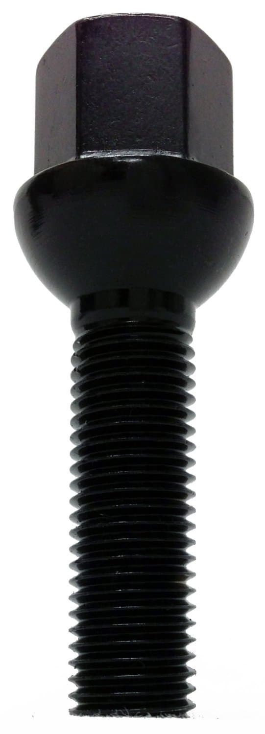 Mevius40613B Black 14mm x 1.5" x 50mm Thread Size Ball Seat Lug Bolt, (Set of 20)