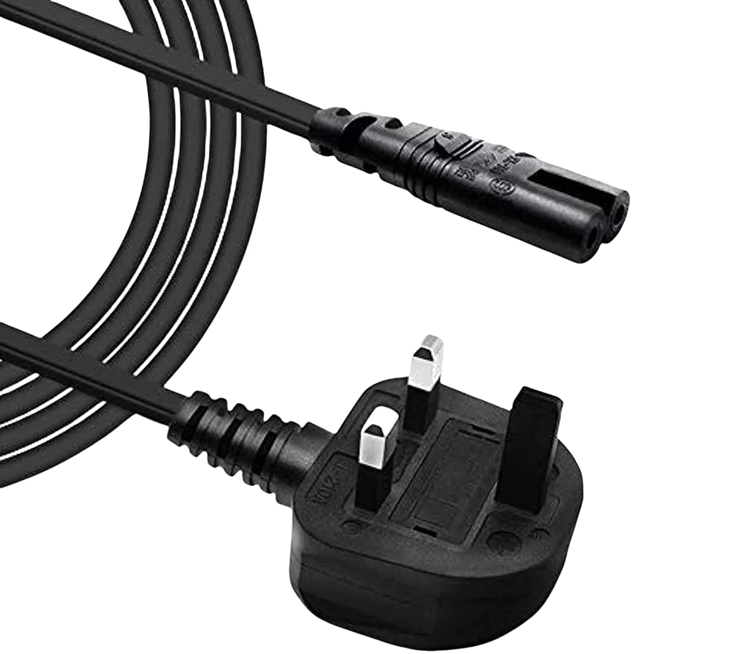 BENSN 2 Pin Mains Power Lead Figure 8 IEC C7 Cable for Samsung/LG/Sony/Sharp/LED TV/PS4/PS3 and HP ENVY/OfficeJet/Dymo LabelWriter Printer(1.2m / 5FT)