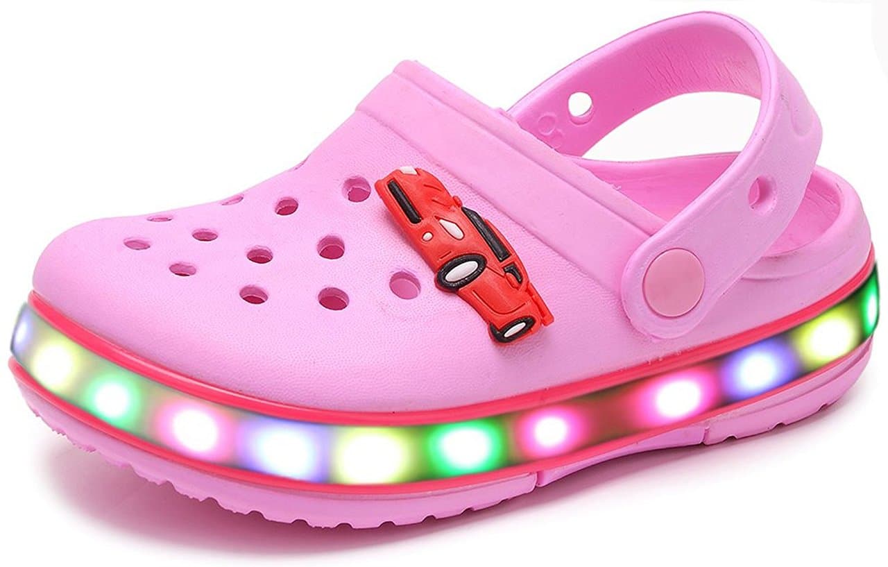 Children Boys Girls LED Clog Flash Lighted Summer Beach Shoes Walking Slippers Unisex Sandal Animals Shoe