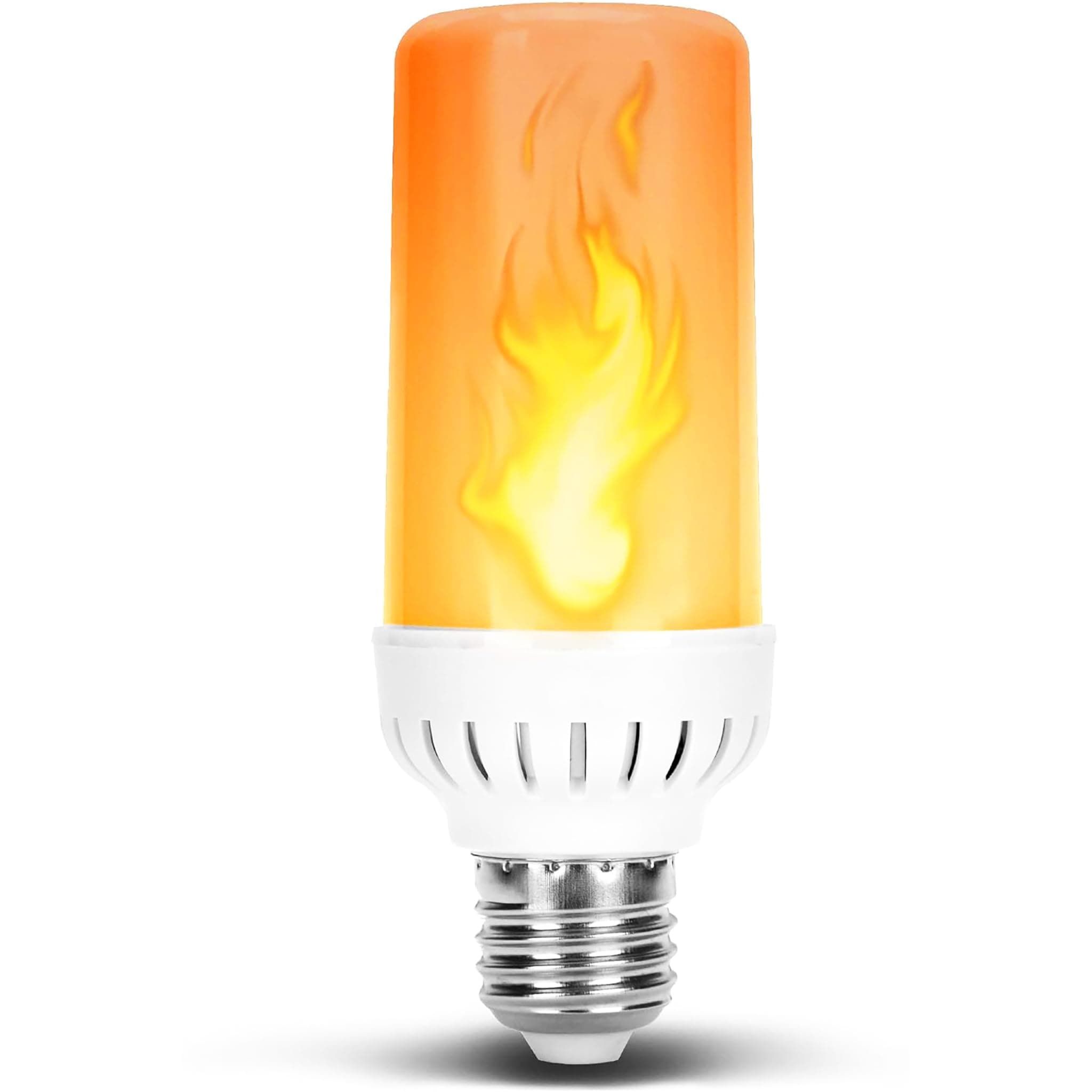 12Vmonster Flame Flickering Glowing Amber Fire Effect LED Light Bulb in E26 Medium Edison Screw Base DC 12 Volt Landscaping Low Voltage Lighting for Home Landscape Outdoor Battery System 4W