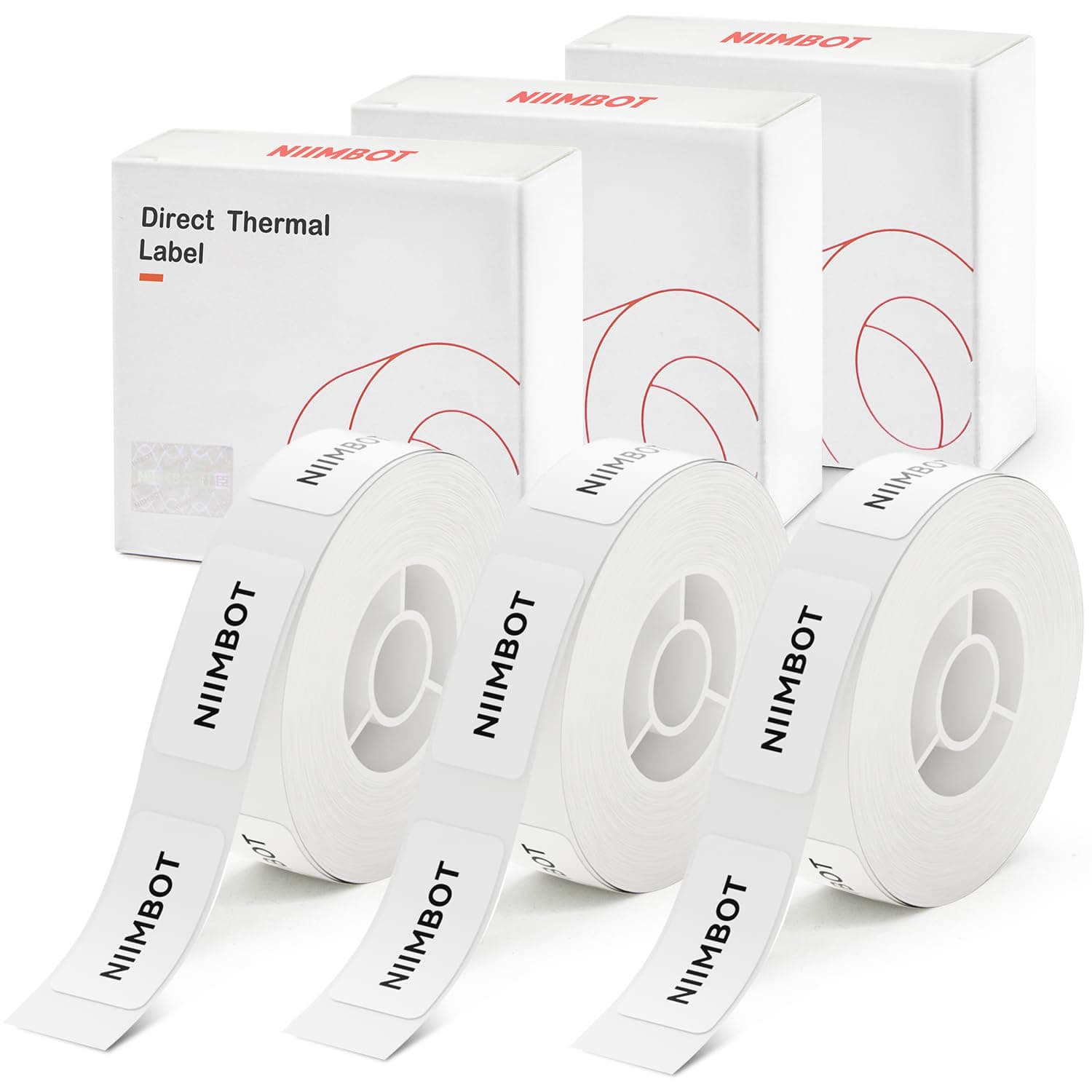 NIIMBOT Label Tape of Model D11/D110/D101 Printer, (3 Rolls, 0.59"×1.18"/15×30mm) Adapted Label Printing Paper, Office & Home Labeling Tape Replacement