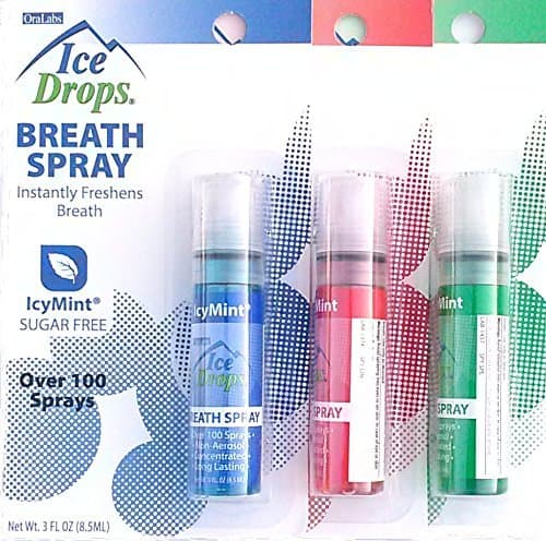 Sugar Free Ice Drops Breath Spray (Pack of 3) by OraLabs