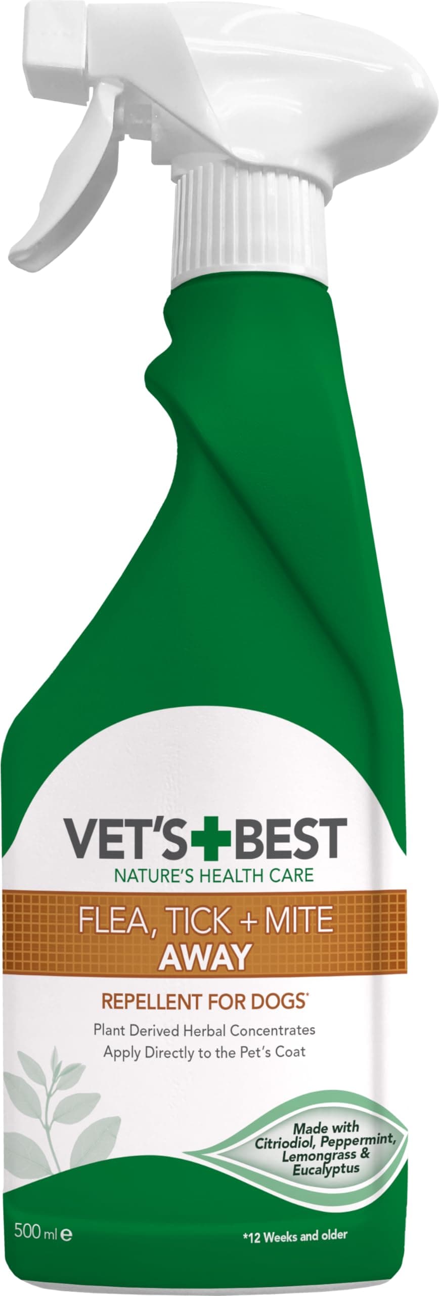 Vet's Best Flea Tick and Mite Flea Treatment Spray for Dogs | Plant Based Formula, 500 ml (Pack of 1)