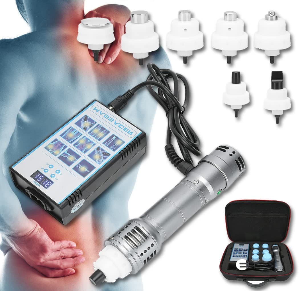 TARSHYRY Shockwave Therapy Machine, Portable Shockwave Treatment Silver for Men,Healthy Mssage for Muscle Stimulators & Accessories Device with 7 Massage Head