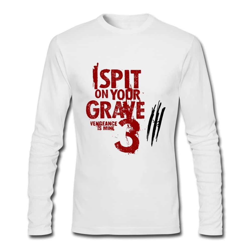 I Spit On Your Grave Long Sleeve Shirts L For Men White