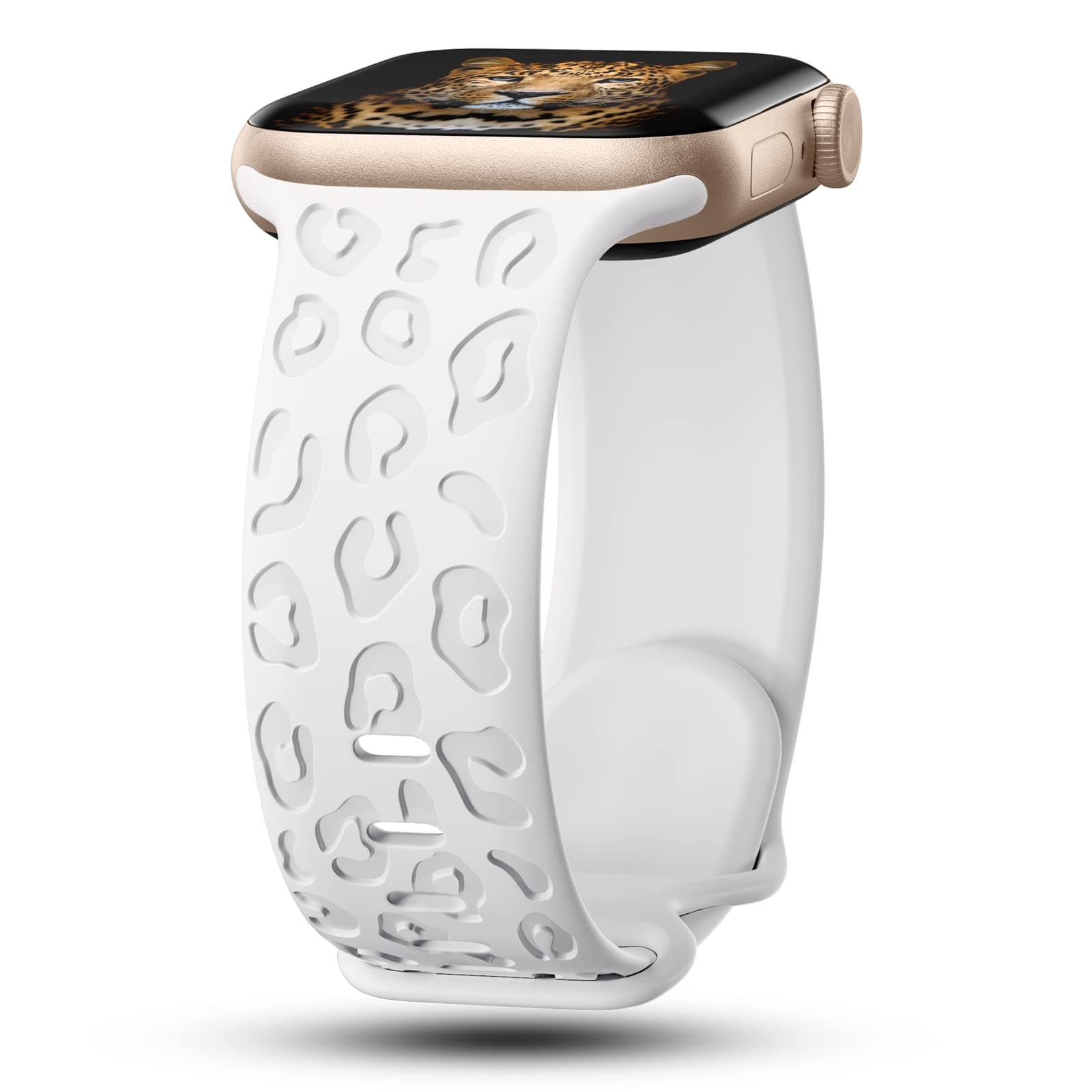 CreateGreat Engraved Bands Compatible with Apple Watch Band 40mm 41mm 38mm 42mm 44mm 45mm 46mm 49mm, Leopard Pattern Soft Silicone Strap Compatible with iWatch Series 10 9 8 7 6 5 4 3 2 1 SE Ultra