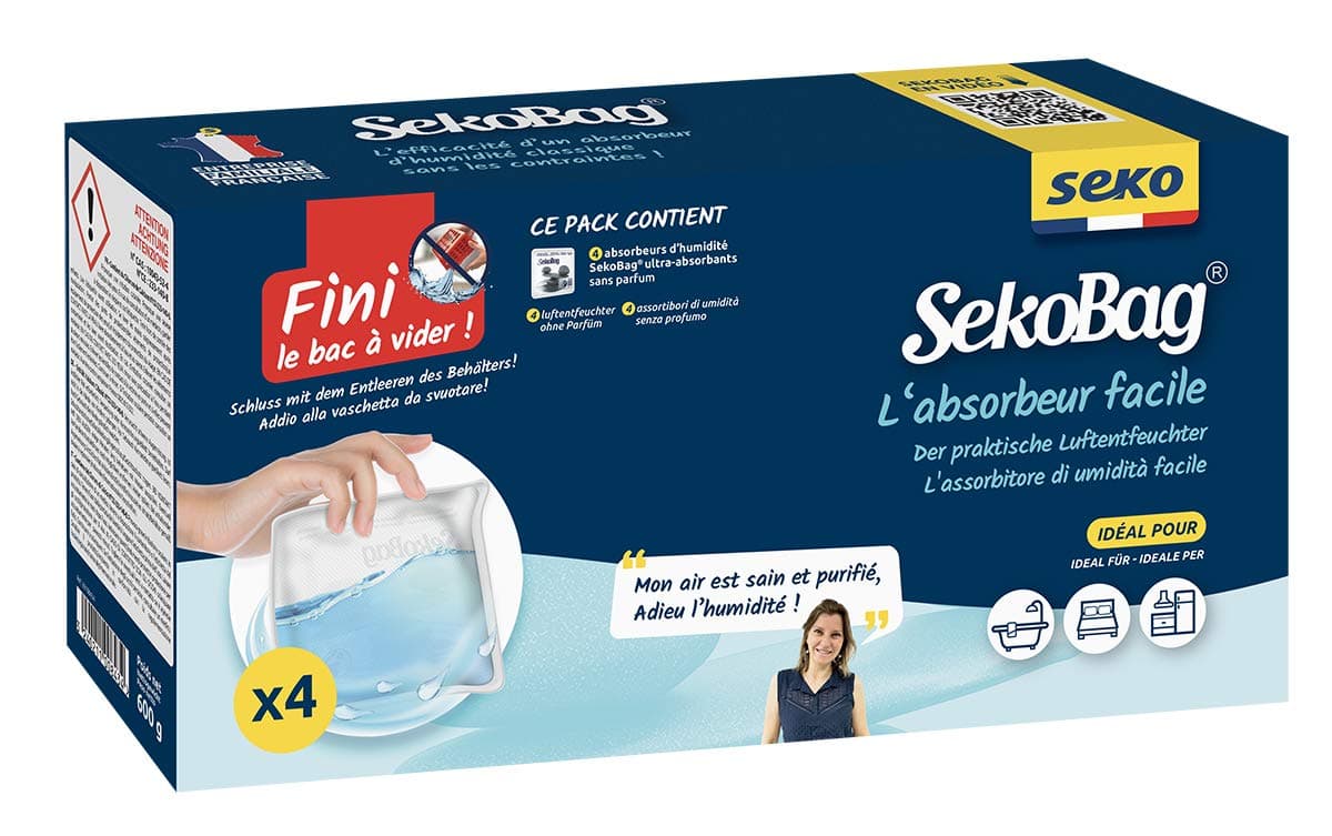 Seko R4 Sekobag N Dry Humidity Absorbers (Pack of 4) - Made in France