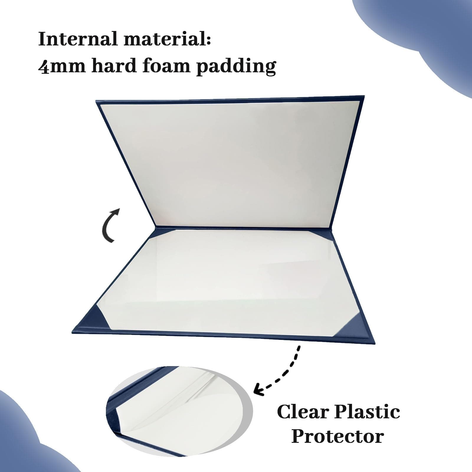 Happy Secret Imprinted Diploma Holder for 8.5"x11" Certificate - Graduation Cover with Smooth Leather, Navy, 5 Packs