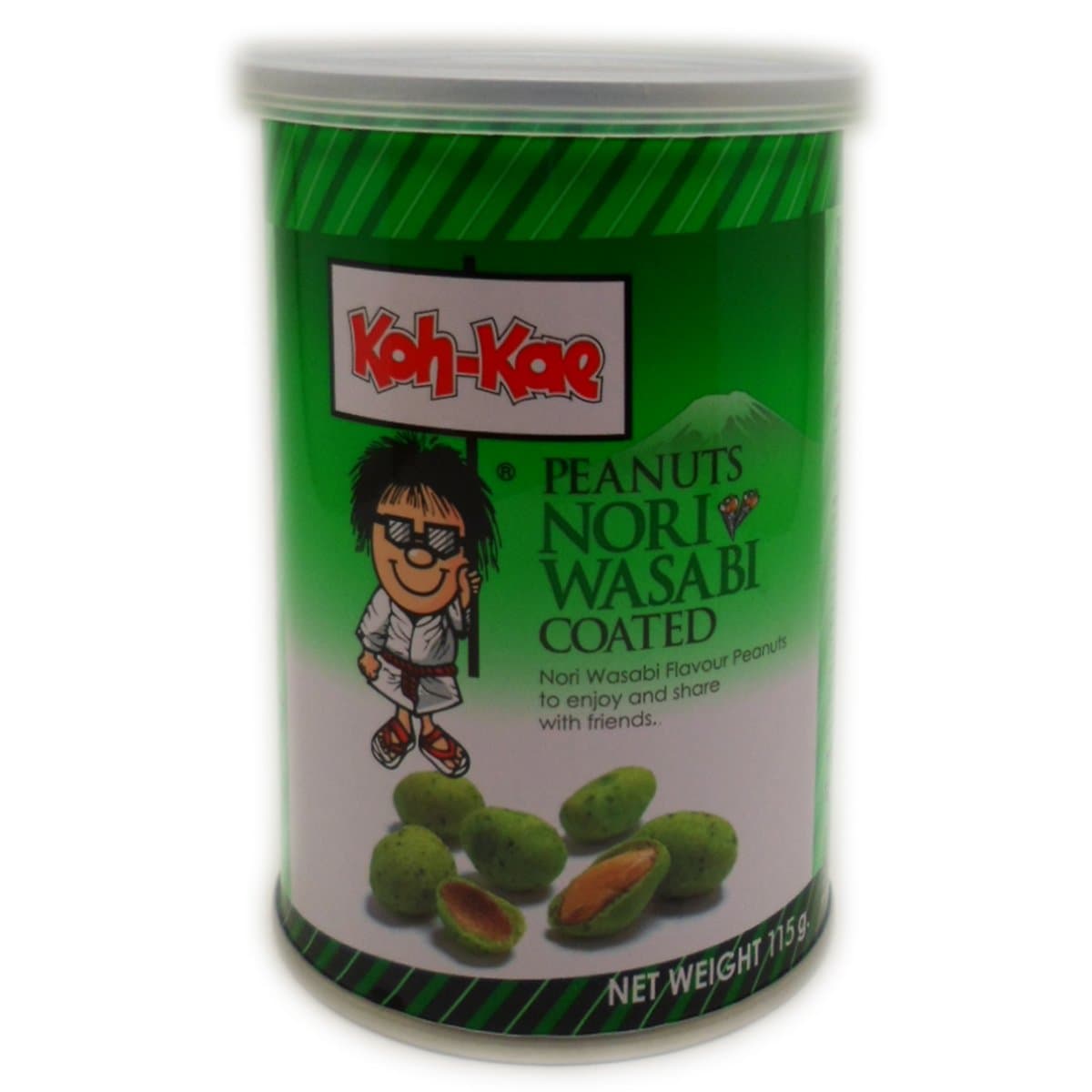 Snack Peanut Nori Wasabi Flavour Coated 115 G (4.06 Oz) X 4 Cans by Mae-Ruay Snack Food Factory Co Ltd. Bangkok Thaila [Foods]
