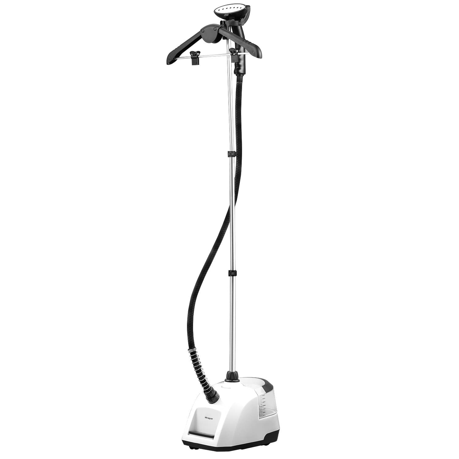MRG-2006C Fabric Steamer,Pedal Switch Garment Steamer with Fabric Brush and Garment Hanger,White and Black,Electric Iron for Home and Travel (2800ML)