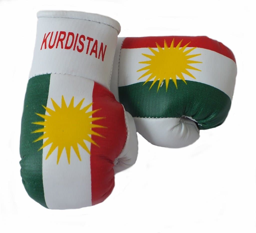 Kurdistan mini boxing gloves, 1 pair, e.g. for car rear view mirror, e.g. for car interior mirror