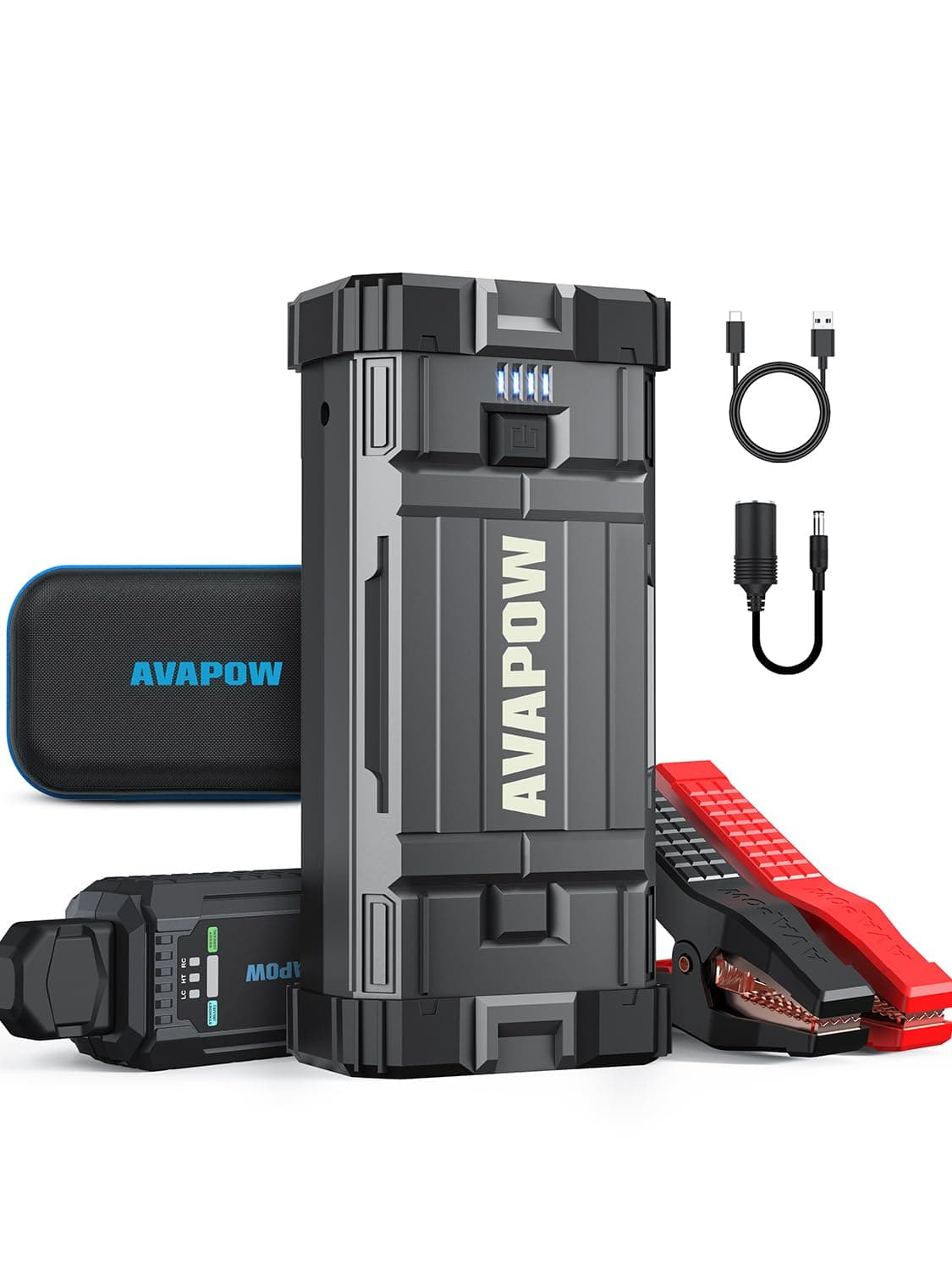 AVAPOW Car Jump Starter, 4000A Peak Battery (for All Gas or Up to 10L Diesel), Portable Booster Power Pack, 12V Auto Jump Box with LED Light, USB Quick Charge 3.0