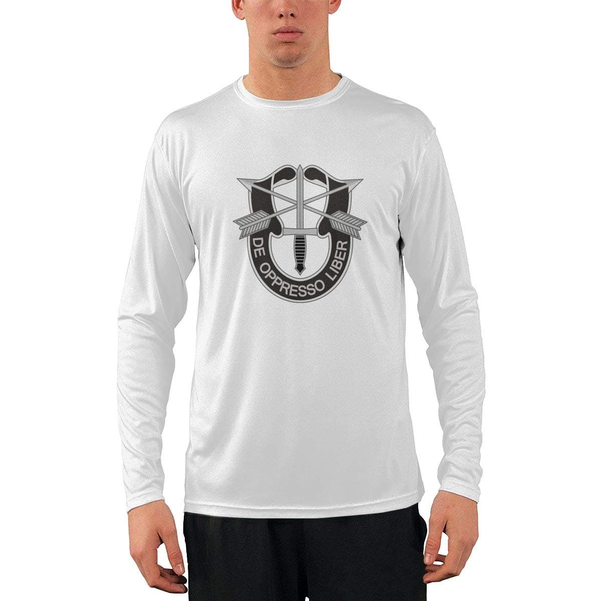 UPLC Army Special Forces Logo Men's T Shirts Long-Sleeve Cotton Mens Tees