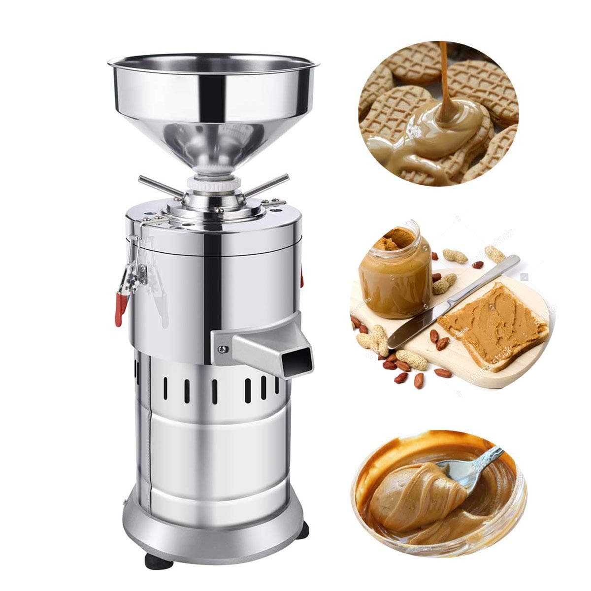 220V Peanut Butter Maker Machine 3000g Commercial Electric Grain Grinder Peanut Butter Maker Sesame Sauce Grinder Sesame Butter Miniature Household Milling Machine 15Kg/H 1100W - LEONEBEBE (220V)