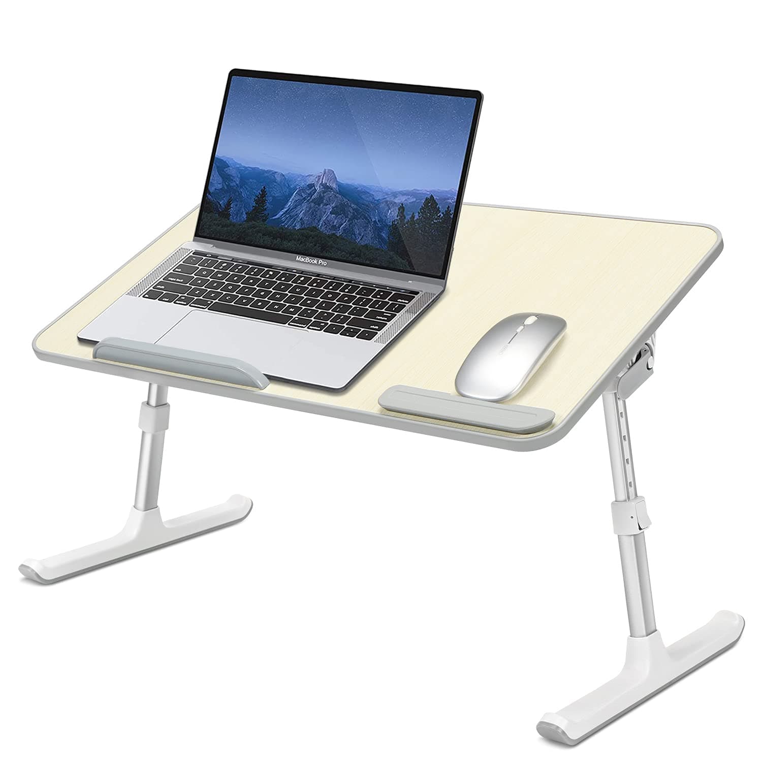 IBAMAPortable Lap Desk Laptop Folding Table Height And Angle Adjustable Lightweight For Camping, Bed, Sofa Couch, Wood, Lapdesk-A6L01, 24 X 13 Inches