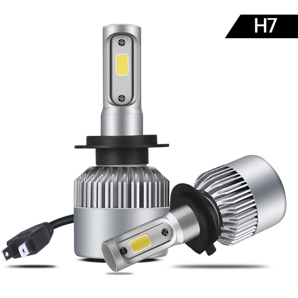 VIGOREA S2 Series LED Headlight Bulbs All-in-One Conversion Kit - H7 - 80W/8000LM/6000K Cool White COB, 3 Year Warranty