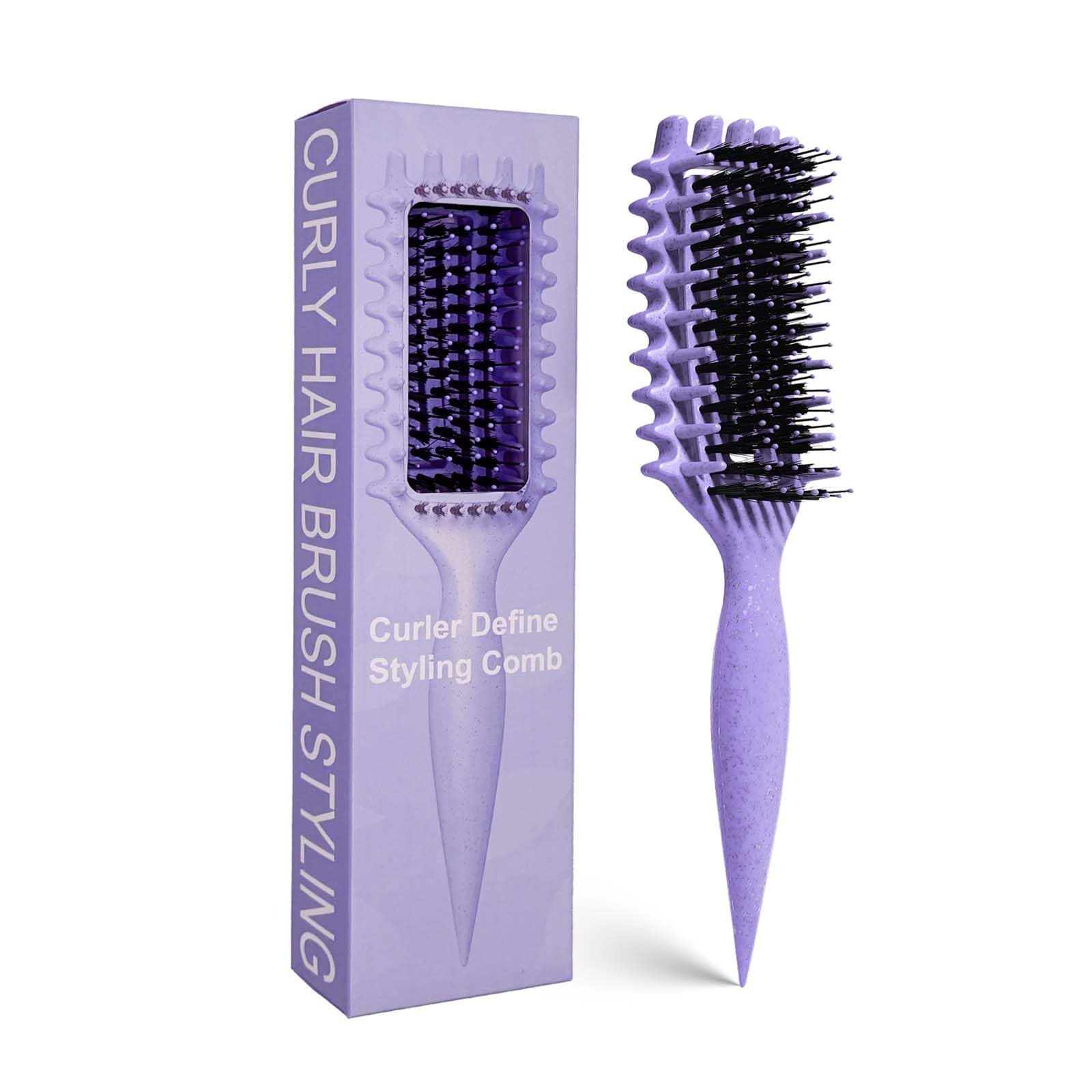 Curly Hair Brush Candybrush Curl Defining Brush for Detangling Shaping and Defining Curls for Women, Men, Wet & Dry Hair (Purple)