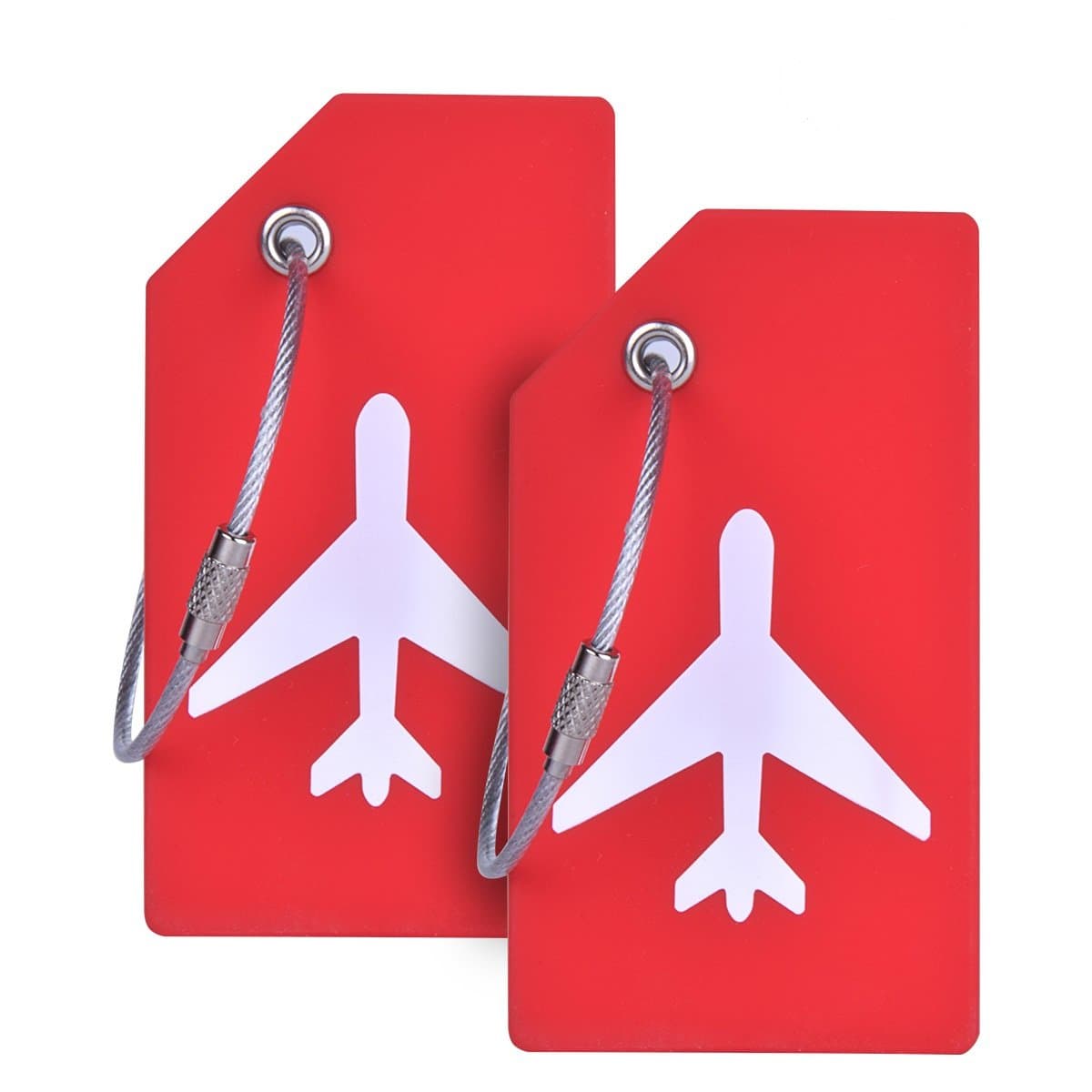 Ovener Silicone Luggage Tag with Name ID Card Perfect to Quickly Spot Luggage Suitcase, Red, One_Size
