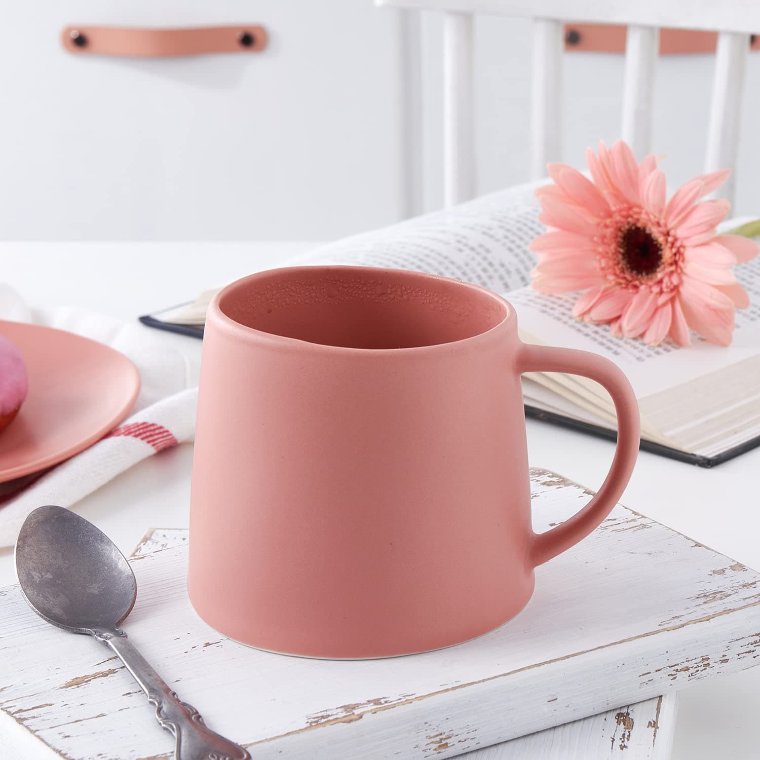 Stone Lain Delilah Mug 6-Piece Dish Set, Porcelain, Terracotta