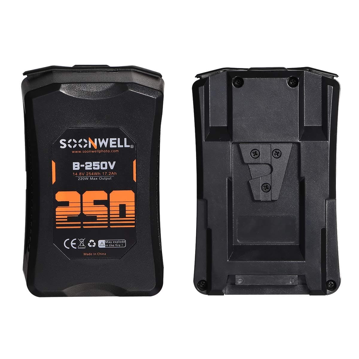 Yasirona Zmaomaoy SOONWELL 250Wh Lithium-Ion V-Mount Battery High-Load Battery with Dual D-Tap & USB Port for BMPCC 4K Arri BMD DSLR and Other Camcorders