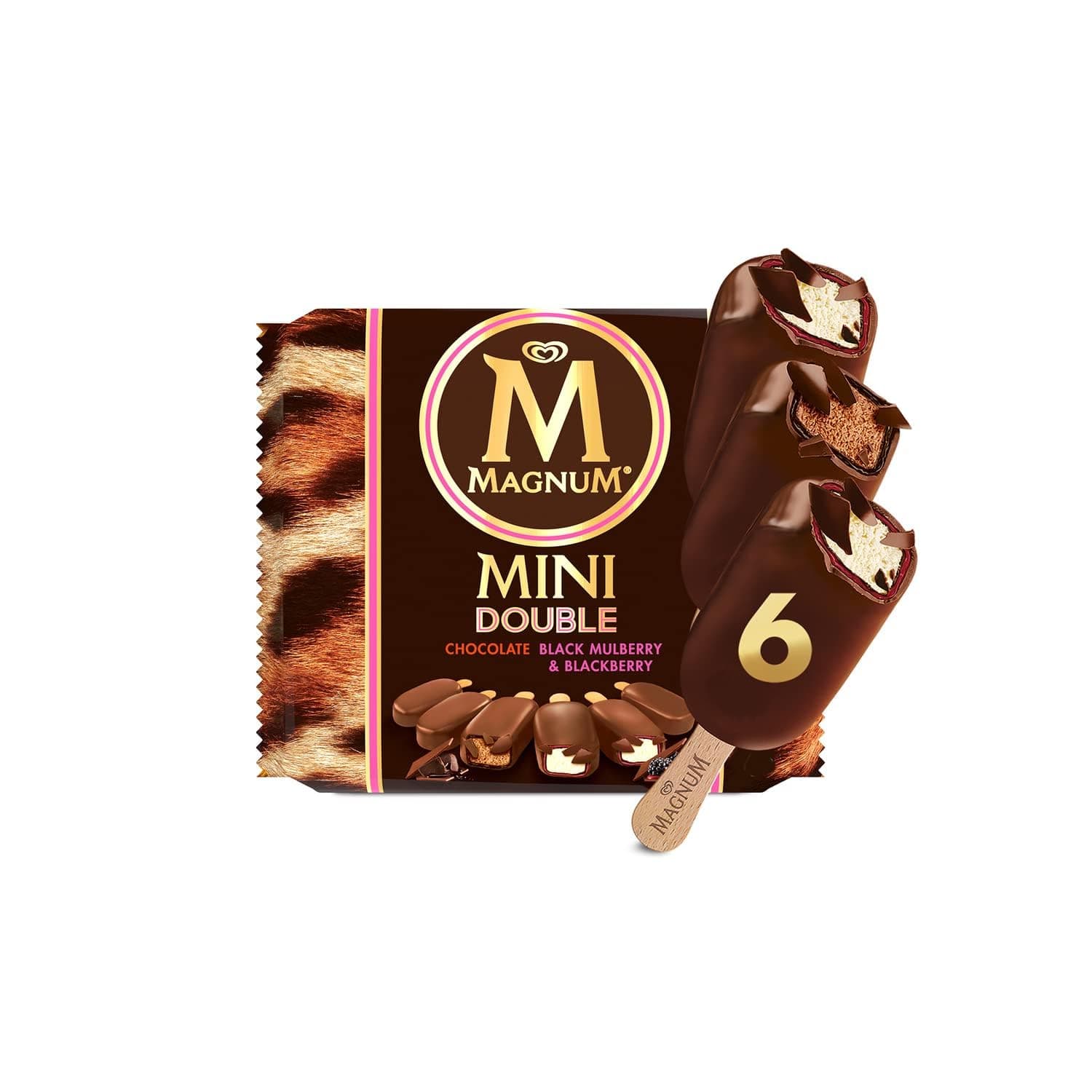 Mini Double Chocolate and Mulberry Ice Cream Stick 6 x 60 ml