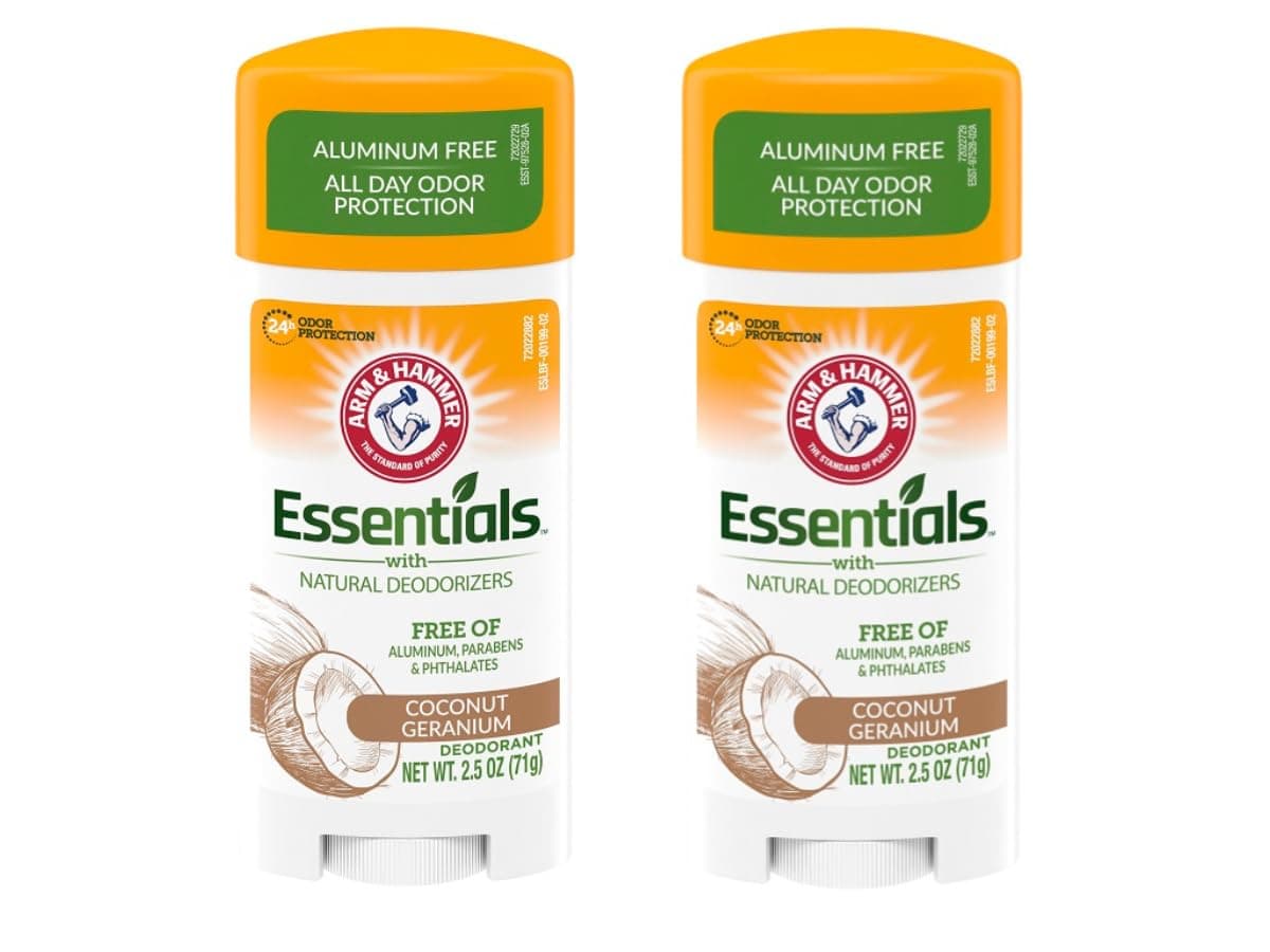 Essentials Deodorant - Made with Natural Deodorizers - Coconut Geranium - Free From Aluminum, Parabens & Phthalates, 2.5 oz (Pack of 3)