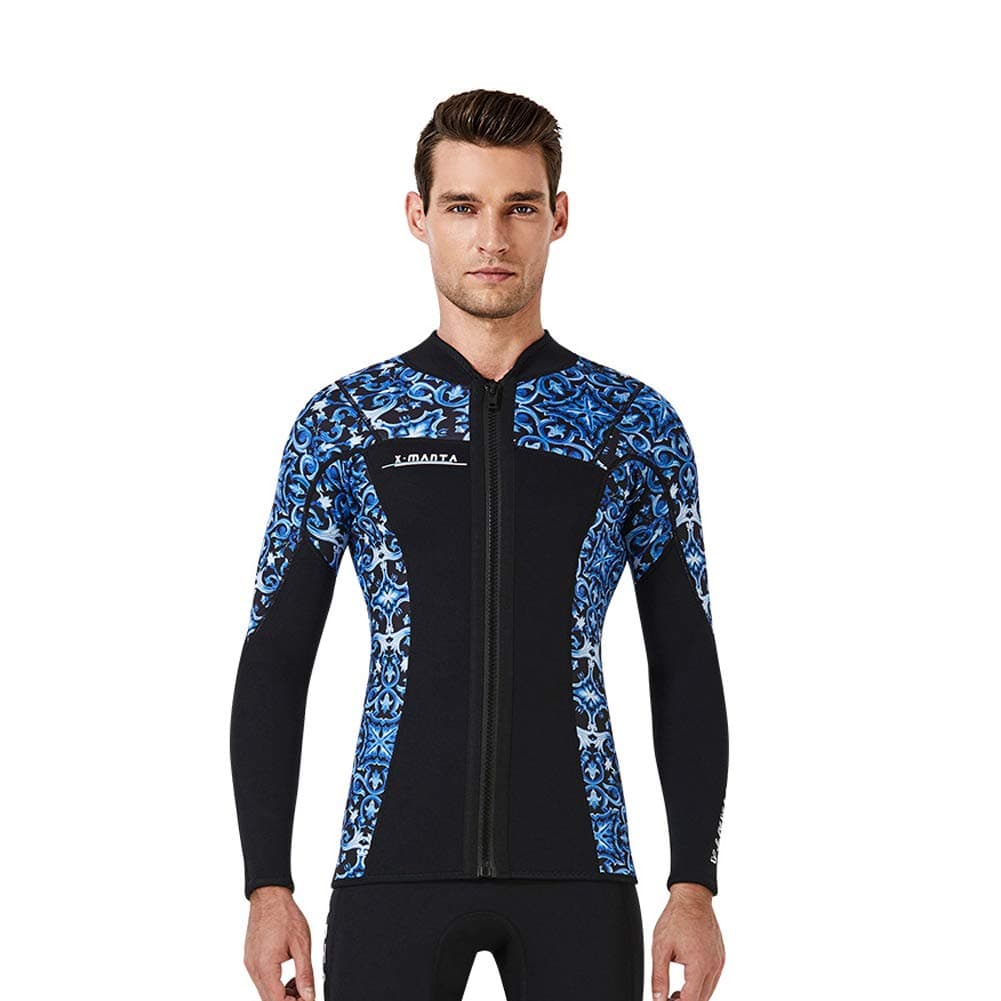 Huanxin Wetsuit Men Top 3Mm Neoprene Wetsuit Jacket Long Sleeve Surfing Tops,a,L