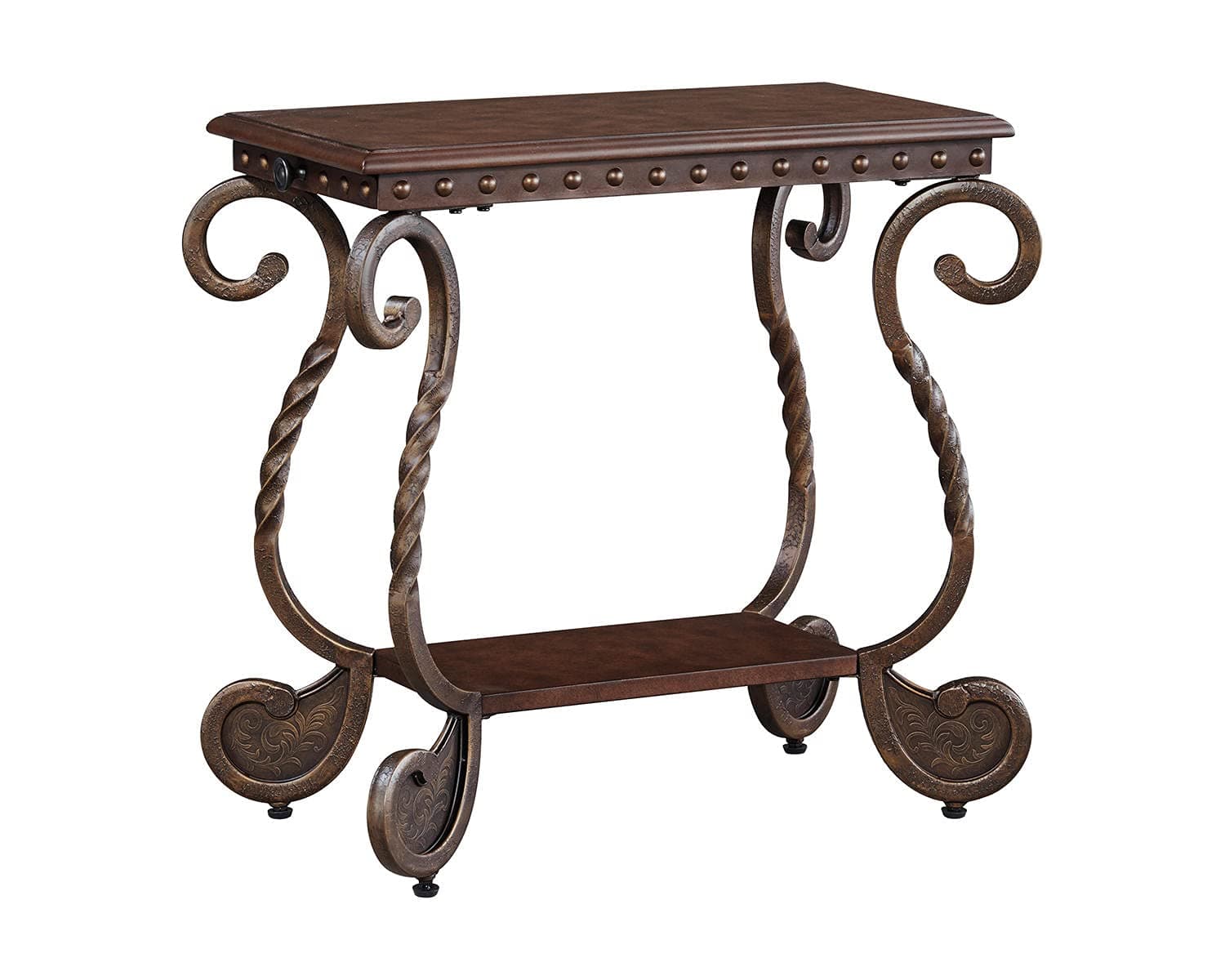 Signature Design by Ashley - Rafferty Traditional Chairside End Table, Antique Dark Brown