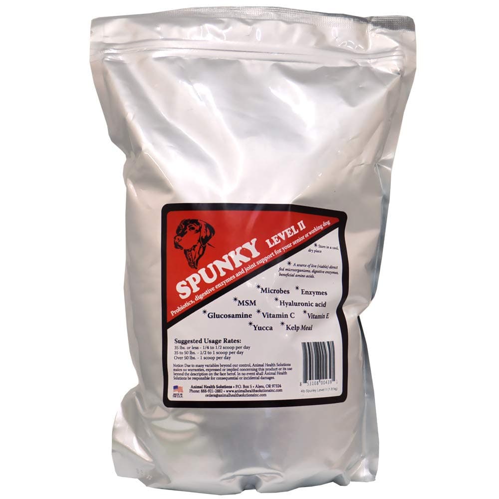 Spunky Level II Hip and Joint Supplement for Dogs, Glucosamine For Dogs With MSM, Dog Vitamins and Supplements Helps Digestion, Dog Joint Supplement - 4LB