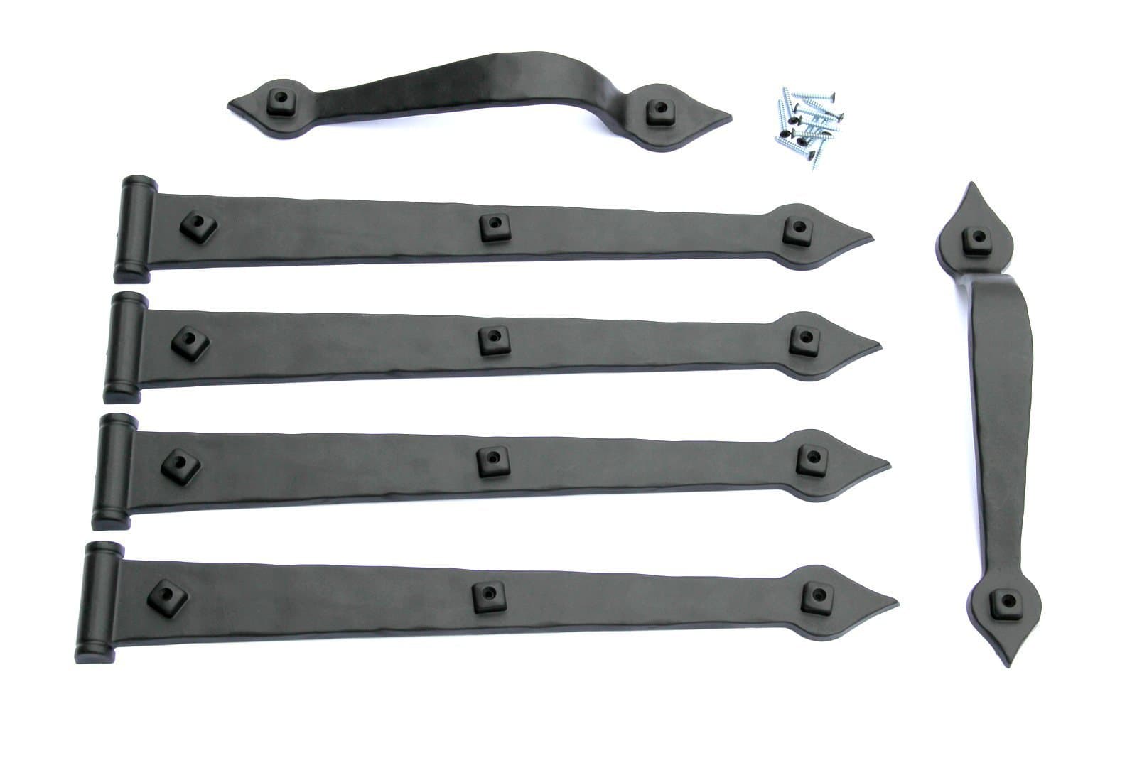 American Garage Decor - Made In USA- Garage Door Handle & Hinge Kit - Screw Mount - Black