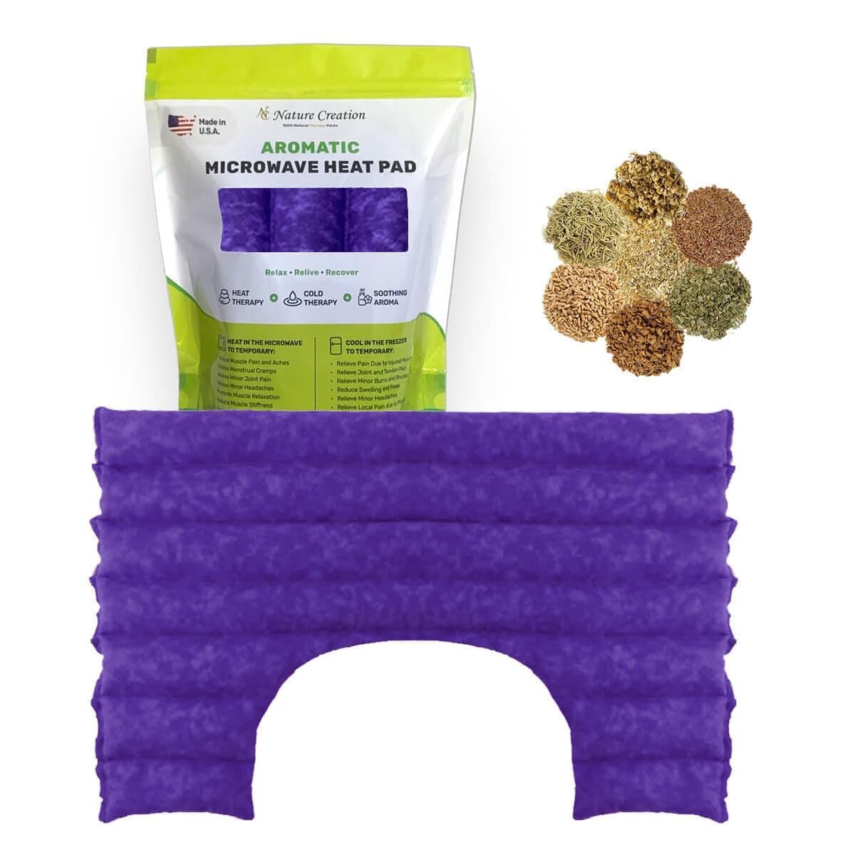 Nature Creation- Neck & Shoulder Wrap - Microwave Or Freeze - Herbal Hot & Cold Therapy Pack (Purple Marble)