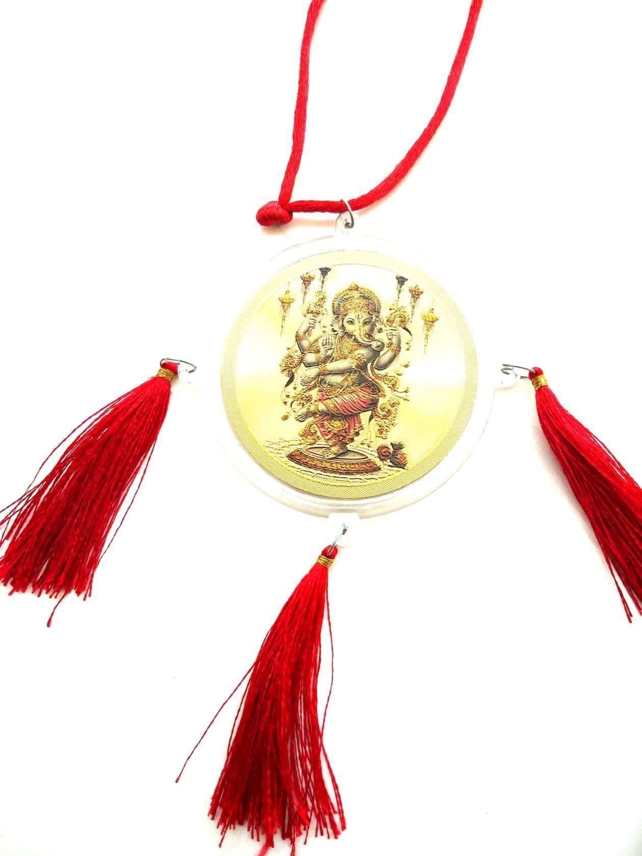 Ganesha & Hanuman (Accident Prevention) Wall Hanging Door Hanging Car Hanging for Prosperity Good Luck Perfect Housewarming Gift, Hindu Elephant God of Success Power Growth Remove Obstacles.
