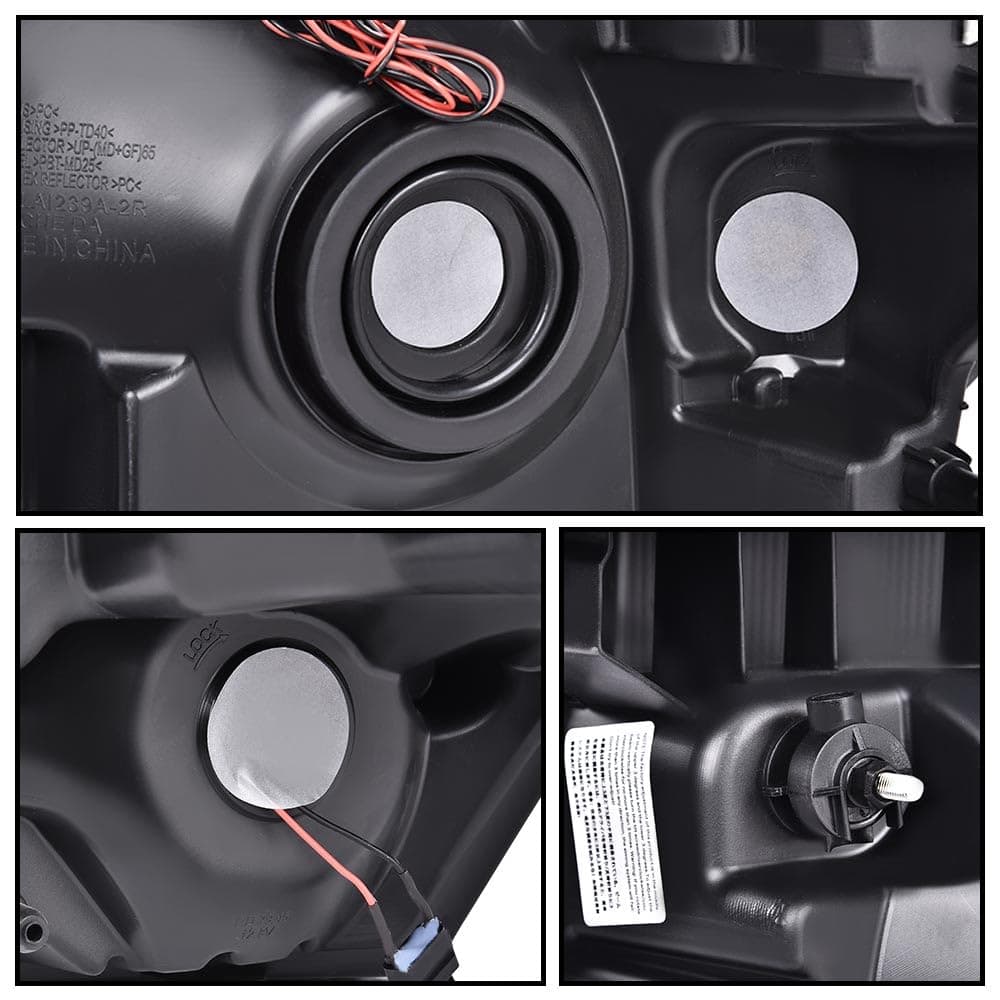 PIT66 LED Headlight Assembly Compatible with Ford F150 2009 2010 2011 2012 2013 2014, Headlamps Replacement Driver & Passenger Clear Lens Black Housing