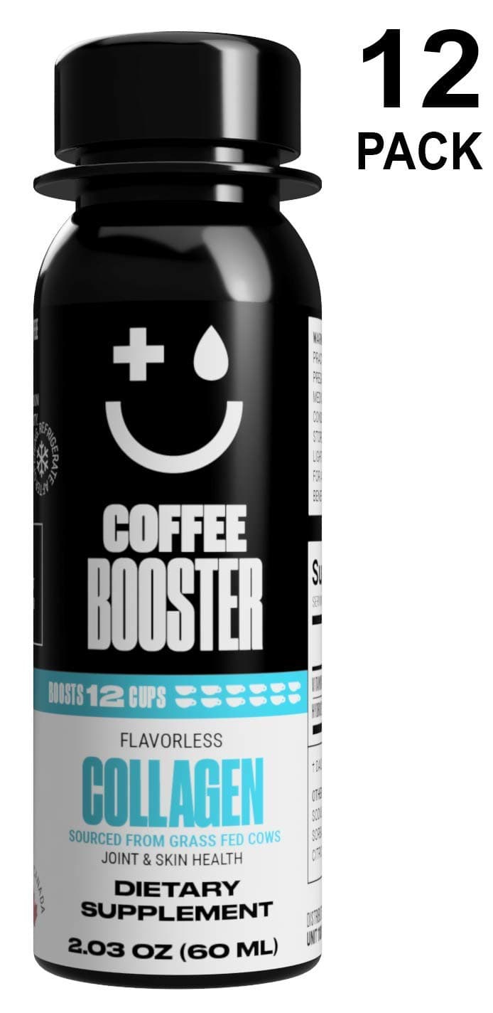 Collagen for Joint and Skin Care - Liquid Supplement Additive for Coffee, Tea, Smoothies and Other Beverages, 2 oz (12 Pack)