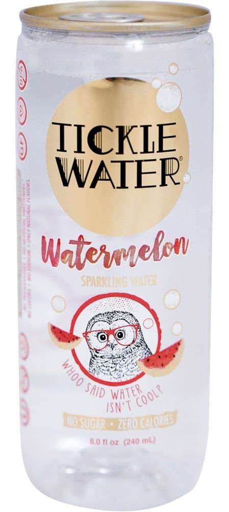 Tickle Water Naturally Flavored Sparkling Water, Watermelon, 8oz can, (Pack of 12)