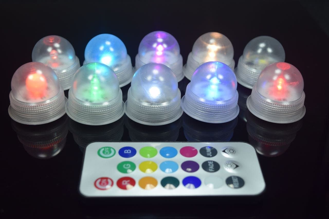 Multi-colored LED Acorn Lights (Pack of 10) #1 Idea for Center pieces, Weddings, Parties, Pool decor, Camping, Bath Tubs!