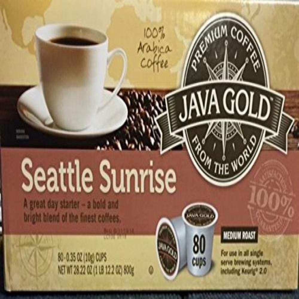 Java Gold Seattle Sunrise Medium Roast Coffee-For Use in All Single Serve Brewing Systems-80 Ct K-cup