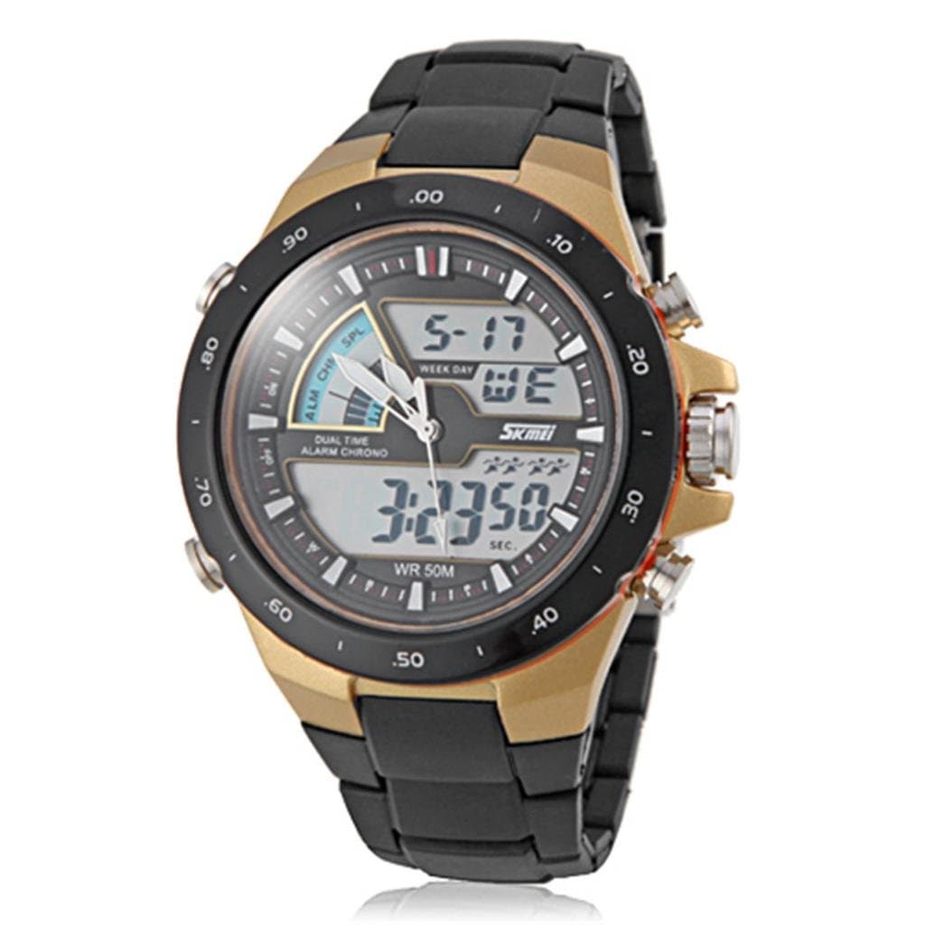 SKMEI Men's Dual Time Zones Multifunctional Analog-Digital Sporty Wrist Watch