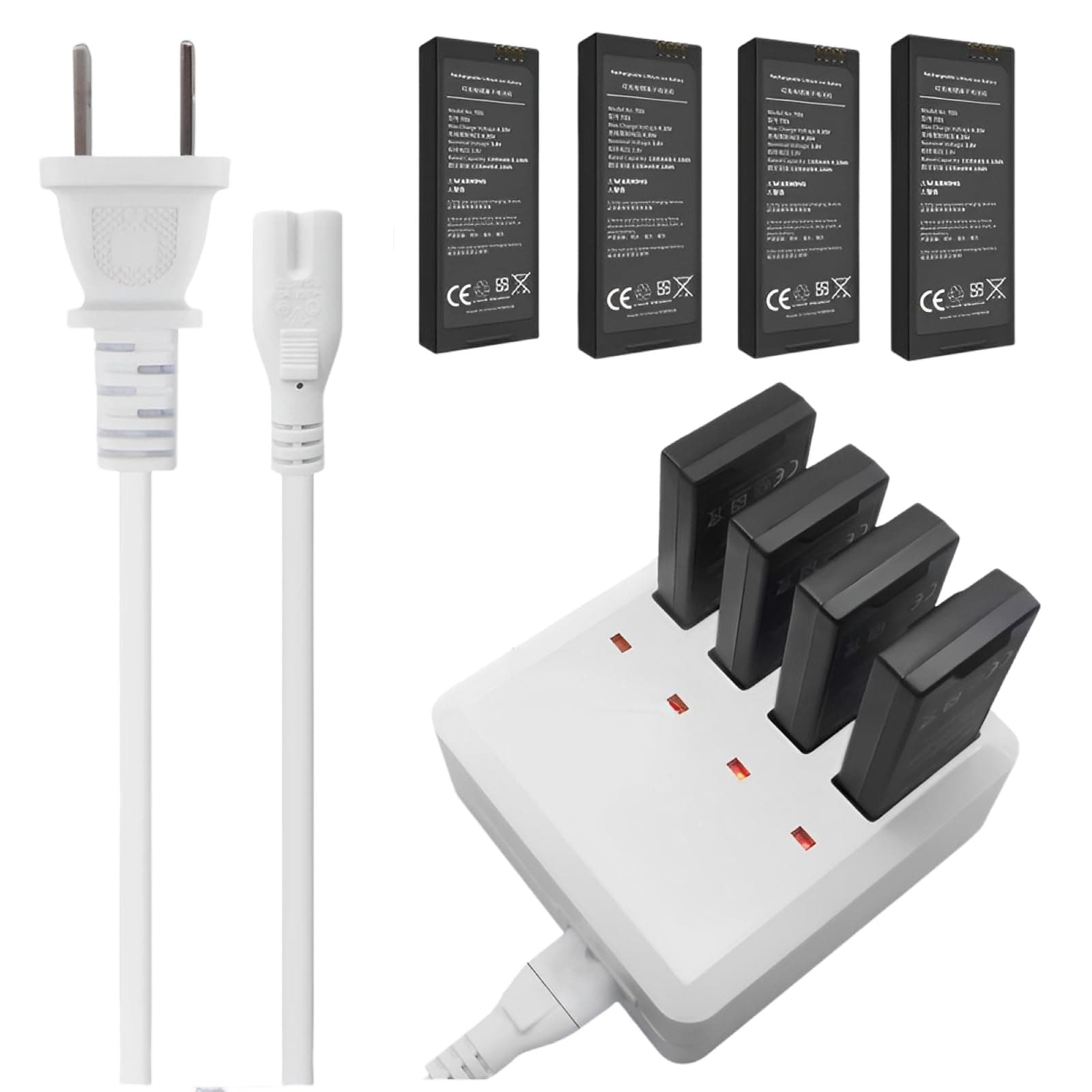 4 x 1100mAh Battery for DJI DJI Ryze Tello and Tello Edu + AC Power 4 in 1 Fast Charger