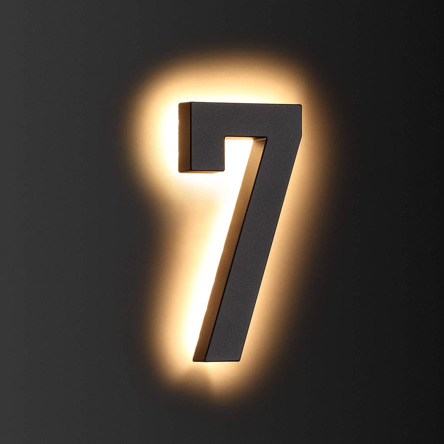 LMP 12V DC Low Voltage Led House Numbers Address Numbers 8 Inches, Modern Lighted House Numbers glow at night, Waterproof Corrosion Resistant, Easy to Install (number 7 No Powers)