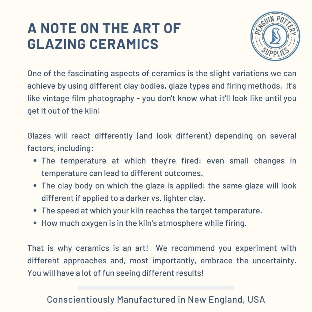 Penguin Pottery - Celadon Series - Light Jade - Mid Fire Glaze, High Fire Glaze, Cone 5-6 for Mid Fire Clay, High Fire Clay - Ceramic Glaze Pottery (1 Pint | 16 oz | 473 ml)
