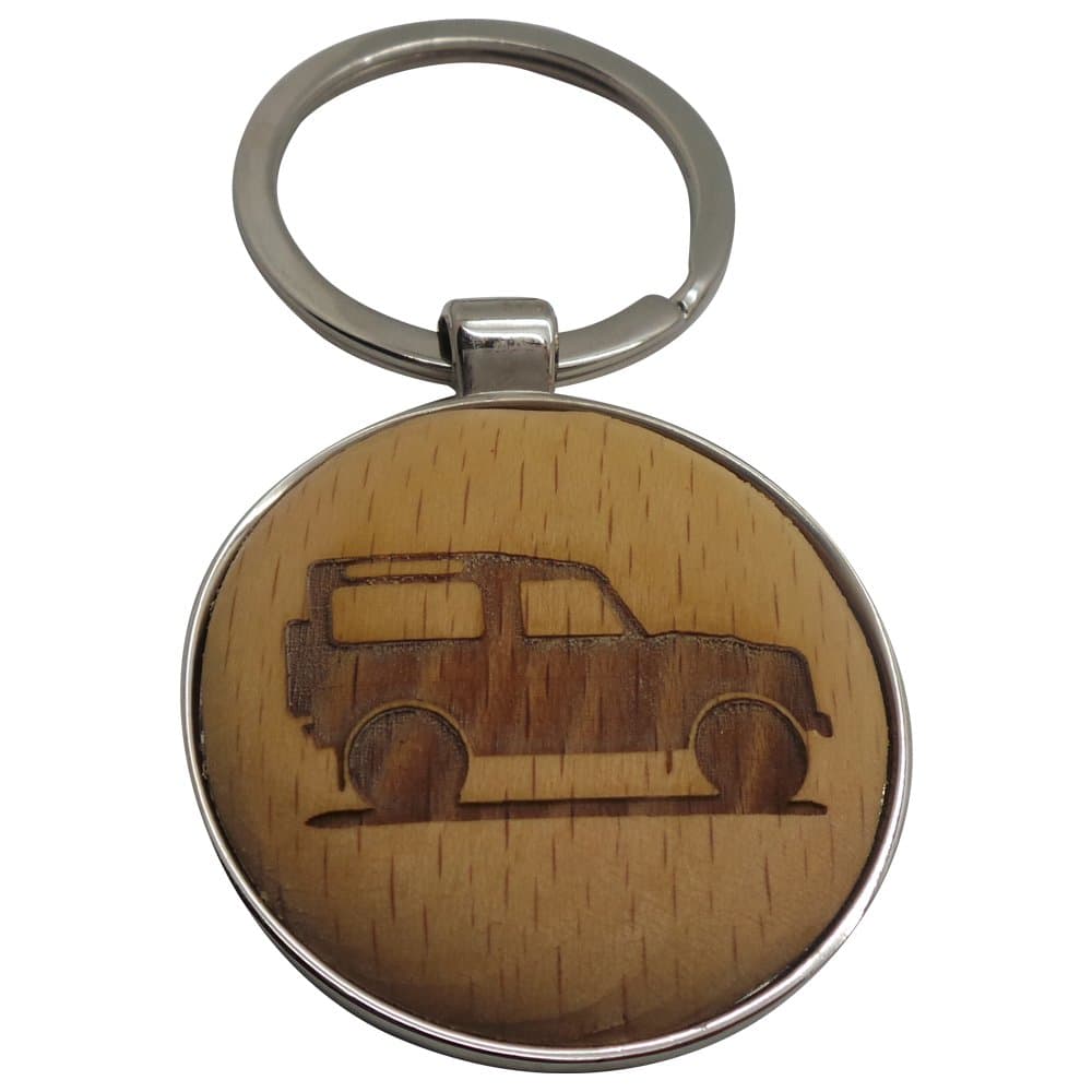 Defender Keyring Personalised Engraved Keyring Wooden Silver Plated Metal Art Branded Land Gifts Keychain in Luxury Wood Case