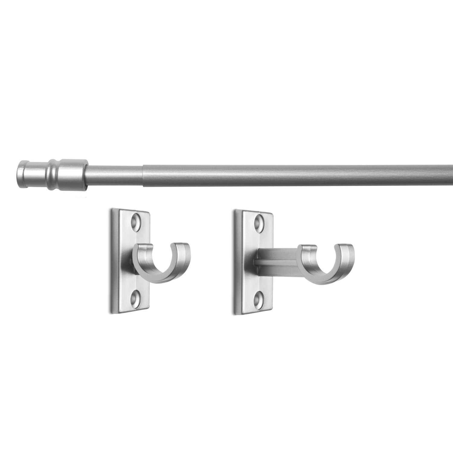 Curtain Rail Door Window Clamp Rod Camping Curtain Pole Rail 85 – 135 Cm Matt Nickel (Pack of 1)