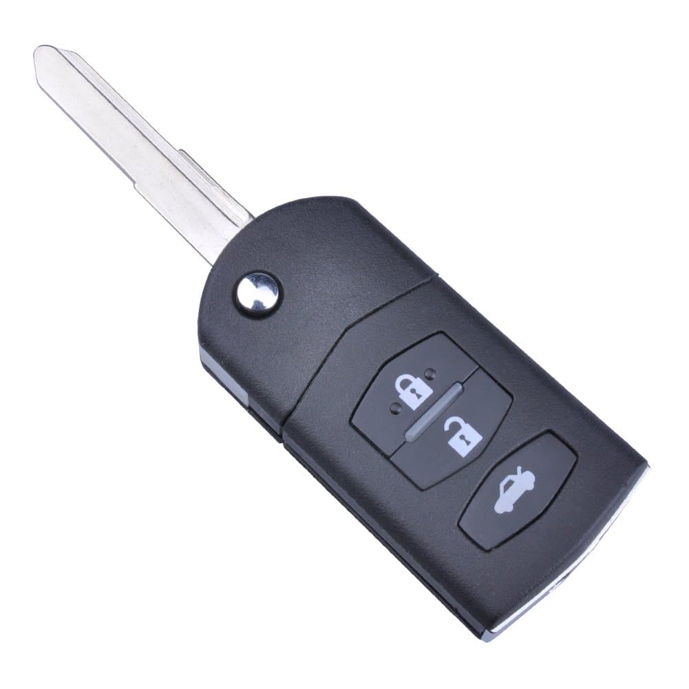 Keyless Entry No Chip Switch 3button Flip Fob Key Shell Case Housing replacement for 2010 Mazda 3 (2010 Mazda 3)